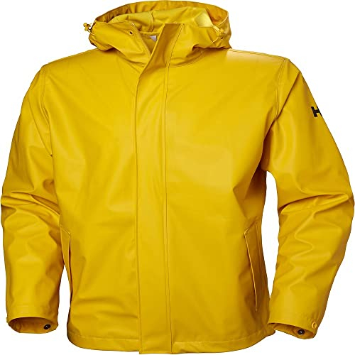 Helly Hansen Moss Regenjacke mit Kapuze für Herren, wasserfest, winddicht, 344 Gelb (Essential Yellow), Größe XXL