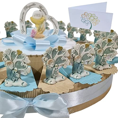 Torta bomboniere Comunione Maschio Albero della Vita Statuetta (Torta 20 fette Bimbo)