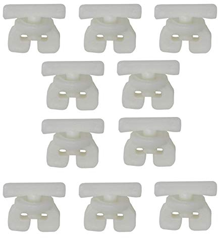 BIG-SAM - 10 Gardinenstangen Universal Feststeller | 10 Stück | Flügelbreite 18mm | in off white | für Gardinen- oder Vorhangschienen