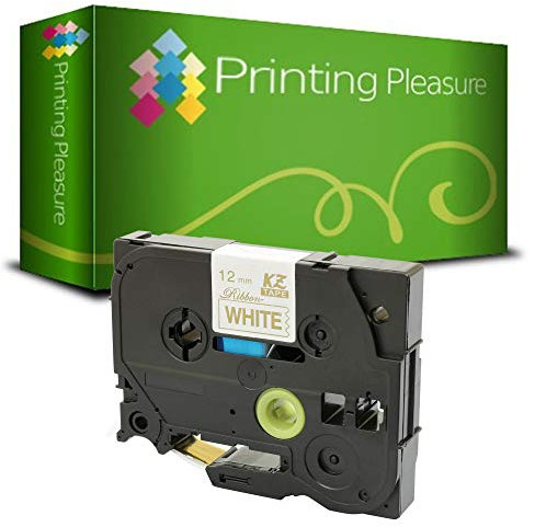 Printing Pleasure TZeR234 Gold auf Weiß 12mm x 4m Textil-Schriftband kompatibel für Brother P-Touch PT-1000 H100/LB/R H105 H200 D200/BW/VP D210/VP D400VP D600VP E100/VP E300/VP E550/W/WVP P700 P750W