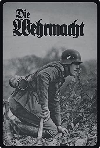 Blechschild 20x30cm gewölbt Historisch Deutscher Soldat mit Handgranate Deko Geschenk Schild