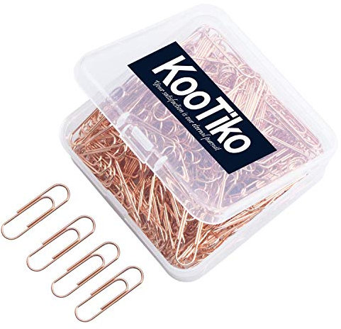 Lot de 300 trombones en acier inoxydable lisse pour bureau, école, maison de mariage, femmes, filles, enfants, élèves (1 pouce/28 mm) 1 inch rose gold