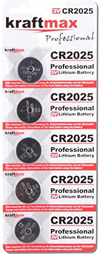 kraftmax 5er Pack CR2025 Lithium Hochleistungs- Batterie / 3V CR 2025 Knopfzelle