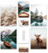 ARTFAVES® Ensemble d'affiches decoration murale - BELLE TERRE - 8 poster moderne - Salon et chambre montagnes, lac, paysage, Dolomites, bohème, herbe de la pampa - sans cadre