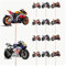 AK Giftshop Lot de 14 pics à cupcakes Moto GP pour fête d'anniversaire