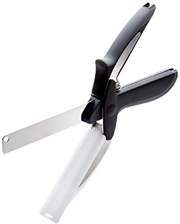 JSWS Food Scissors with Cutting Board Built-in-Use for Quick and Easy Cutting as Food Shears, Vegetable Slicer, Fruit Cutter for home kitchen