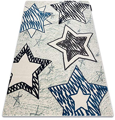 rugsx Teppich Petit Stars Sterne Kinderteppich für Babyzimmer, Spielteppiche, Kinderzimmer, blau 160x220 cm