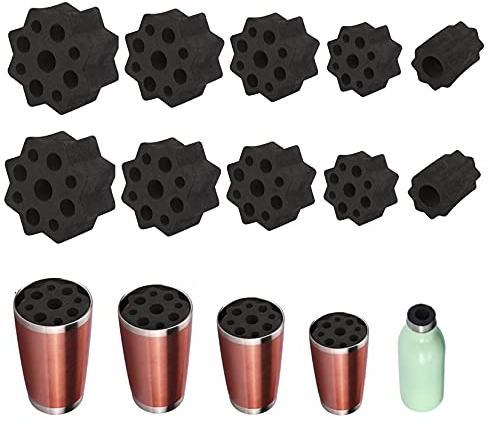 10PCS Cup Turner Foam Cup Turner Inserts Trumbler Turner Foam Insert Cup Spinner Sponge for 10oz to 40oz Tumblers Cups Water Bottles Work with 1/2 Inch PVC Pipe (Black)
