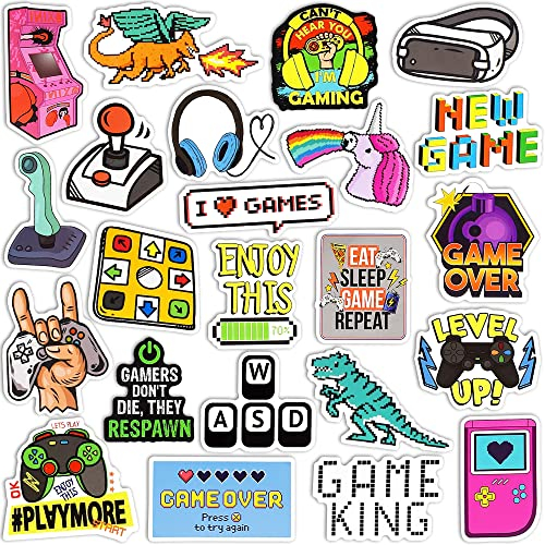 SUSIHI Lot de 50 autocollants de jeu vidéo imperméables en vinyle pour enfants, bouteilles d'eau, ordinateurs portables, garçons