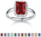 Bestyle Ring Silber 925 Frauen Bling Mondstein Januar Damenring Verstellbar Fingerring mit Granat Weißer Heilstein Modeschmuck für Mädchen