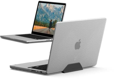 U by Urban Armor Gear [U] Dot Case für das Apple MacBook Pro 14 Zoll (M1-2021) Hülle [Sturzfeste Schutzhülle, Snap-On Case, Integrierte Lüftungsschlitze] - Ice (transparent), 134002114343