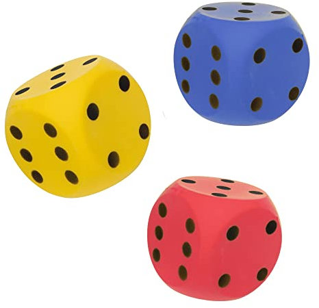 Hot Shots 15cm Schaumstoffwürfel mit abgerundeten Kanten | Weicher Indoor/Outdoor Jumbo-Würfel | Perfekt für Familienspiele, Schulspiele & Lernspielzeug | 3 Farben – eine zufällig geliefert