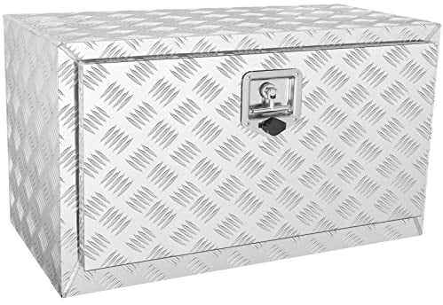 VEVOR Underbody Truck Box, 30×14×16 Pickup Storage Box, Heavy Duty Aluminum Diamond Plate Tool Box with Lock and Keys, Waterproof Trailer Storage Box with T-Handle Latch for Truck, Van, Trailer