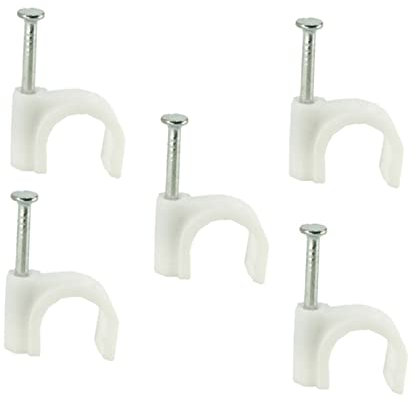 DOITOOL 100 Piezas Clips De Alambre Abrazaderas De Cable Redondas Coaxial Tarjeta De Línea
