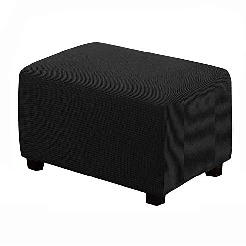 Meigeh Hocker bezug Rechteckige Pouf copertura Hocker Abdeckung Rechteckige Pouf Abdeckung Hockerbezug Ottomane Schonbezug Schwarz