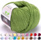 MeriWoolArt® Salbei Grün Baumwollgarn zum Stricken und Häkeln, Textilgarn, Stoffgarn, Baby Wollgarn für Handarbeiten, Babykleidung, Amigurumi, Babydecke, Pullover, Mützen und Accessoires