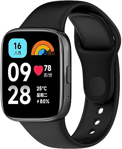 FTRONGRT Cinturino Compatibile con Xiaomi Redmi Watch 3 Active, Silicone Cinturino di Ricambio Compatibile con Xiaomi Redmi Watch 3 Active -Nero