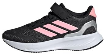 adidas Unisex Kinder RUNFALCON 5 Shoes Kids, Core Black/Pink/Silver Metallic, 28 EU