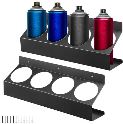 Tandefio Spraydosen-Organizer, Wandhalterung für Sprühflaschen, Metall-Farbdosen-Organizer, Sprühdosenregal für geschlossene Anhänger, Geschäft, Garage,
