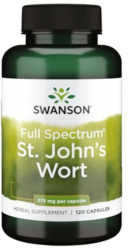 Swanson, Full Spectrum St. John's Wort, 120 glutenfreie Kapseln, 375mg Johanniskraut je Dosis, Sojafrei, GMO frei, Geschmacksneutral