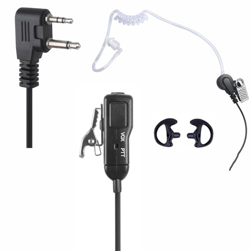 stdgove Funk-Überwachungs-Ohrhörer, Sicherheits-Headset, 2-polig, PTT-Mikrofon für Midland GXT X-tra Xtra Talker GMRS GTX 1000, 1000 g, 1050 gxt1000vp4, Walkie-Talkies (Acoustic Vox)