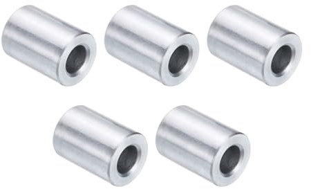 QUARKZMAN 5 Stück Aluminium-Abstandshalter 1/4 Bohrung x 1/2 Außendurchmesser x 5/8 Länge Schrauben-Abstandsbuchse ohne Gewinde für 1/4 Innendurchmesser Schrauben, Bolzen und Stangen