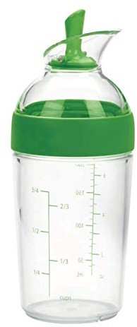 1pc Easy Grips Small Salad Dressing Shaker Sauces Mixer Easy Pour 240ml Green