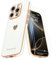 Teageo for iPhone 16 Pro Max Case with 2 Screen Protector Heart Pattern for Women Girls Luxury Bling Plating Soft TPU Anti-Scratch Shockproof Bumper Phone Case for iPhone 16 Pro Max, White