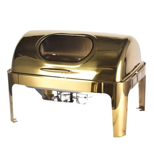 QAUUCP Attrezzatura for Catering for Feste Set for Buffet Scaldavivande Rotondo con Coperchio a Rullo Chafing Dishes Chafing Dish Buffet(723KS)