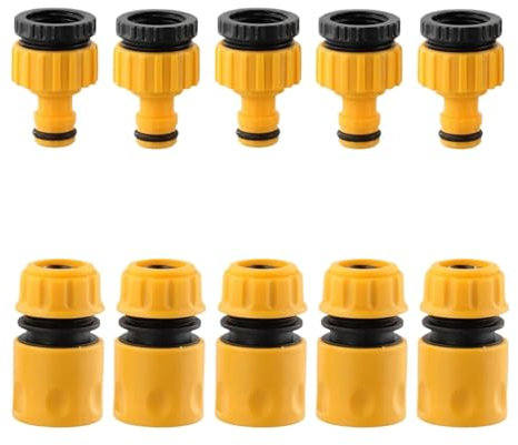 MEXEWORD Lot de 10 raccords Rapides for Tuyau de 3/4 po et 1/2 po, Adaptateur de Joint de raccordement for Tuyau d'arrosage de Jardin