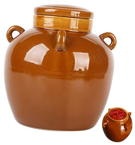 MAGICLULU Einmachglas Aus Keramik Großes Vorratsglas Versiegelter Behälter Retro-küchengerät Geeignet Für Marmelade Eingelegtes Gemüse Einfache