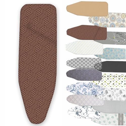ZYXQQJ Bügelbrettbezug Mit Extra Dicker Baumwolle Bügeltischbezug Einfache Passform 81x30cm 92x33cm 110x35cm 122x48cm 137x38cm 137x45cm(Chocolate,81x30cm(32x12in))
