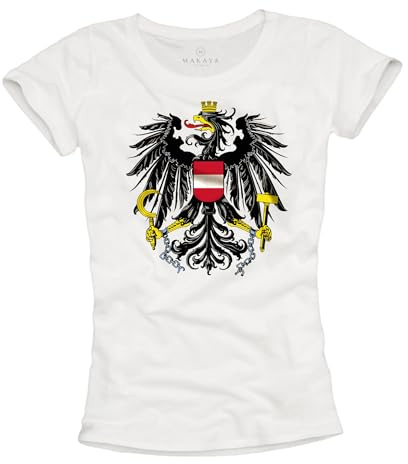 MAKAYA Österreich T-Shirt Damen Adler Wappen Flagge Fußball Trikot
