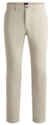BOSS Herren Chino-Regular-1 Regular-Fit Hose aus elastischem Baumwoll-Satin
