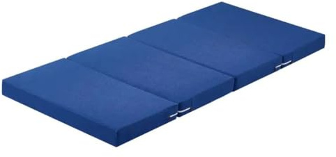 YOUGANG Faltmatratze, 8/10 cm dick, hochdichter Schaumstoff, faltbare Futon-Matratze, tragbare Bodenmatratze, Bodenmatratze, Gästebett für Tatami/Camping/Reisen (Blau, 60 x 200 x 8 cm)