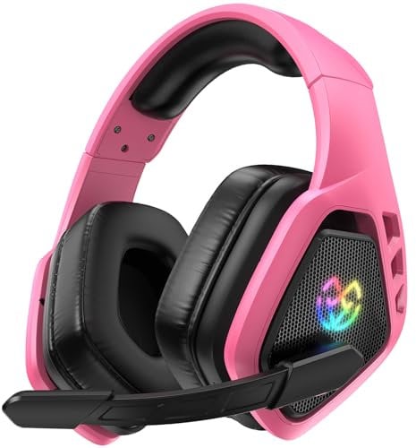 Wireless Gaming Headset with USB and TYPE-C Connector for Ps5, PC, Ps4, Switch, 2.4GHz/Bluetooth Gaming Headphones with Noise Canceling Microphone