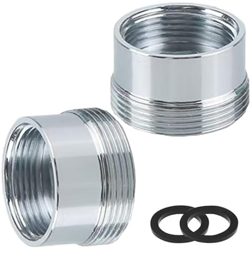 Juego de 2 adaptadores de grifo macizo de 18 mm a 22 mm, conector de aireador de grifo de latón, adaptador de aireador, válvula desviadora para baño, cocina, purificador de manguera de jardín