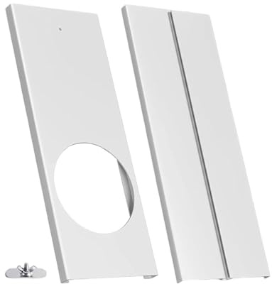Milageto Kit de Fenêtre Climatiseur Mobile, Ensemble de Glissière de Fenêtre Climatiseur Portable, Panneaux d'Étanchéité en PVC, Installation Facile, Kit Calfeutrage Fenêtre Coulissante