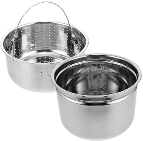 1 Ensemble Cuiseur à Acier Inoxydable Panier Panier de Drainage Intérieur Antiadhésif Facile pour Cuisson