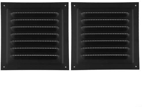 Circulación de aire eficiente con rejilla de ventilación cuadrada de 15 x 15 cm para aplicaciones de HVAC en interiores modernos (2 unidades, negro)