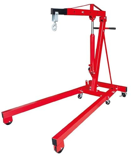 Gear4Garage 2 Ton Folding Engine Crane – Heavy Duty Hydraulic Workshop Hoist with 25–2300mm Lifting Range