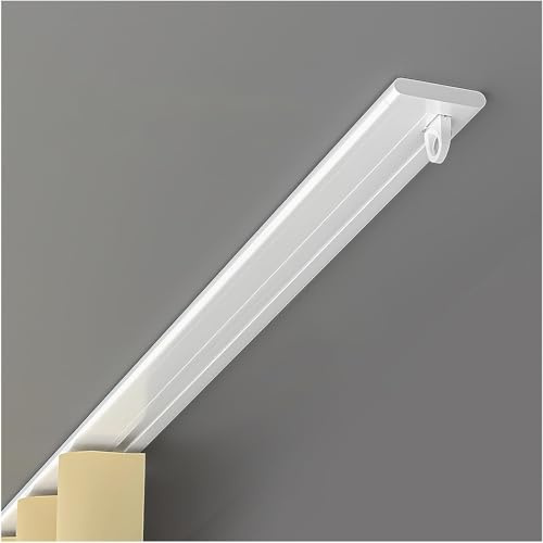 Ultra-Dünn Aluminium Deckenbahnsystem, Gardinenschiene 1 Läufig 70-500cm Vorhangschiene, Leise, Einfache Installation, Raumteiler(70cm/2.3ft)