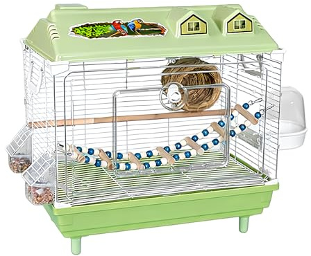 Jaulas para pájaros - Transparente portátil, Perrera para cacatúas, Jaula para canarios con poste de madera | Jaula interior para agapornis, pinzones, cacatúas, guacamayos, fácil de limpiar, seguro, c