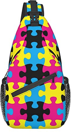 Sling Chest Crossbody Bag Anti-Diebstahl Wasserdichter Schulterrucksack Lässiger Rucksack für Sport Gym Yoga, für Puzzle