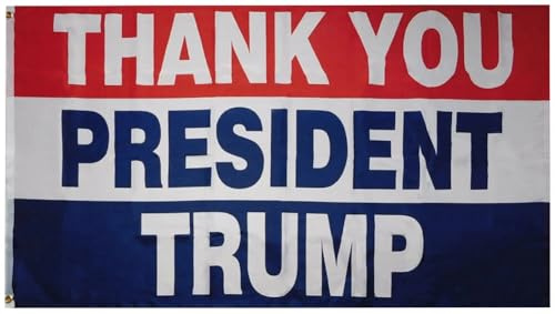 Bandera Exterior Trump 2024 45 47 Gracias Presidente Trump Rojo Blancos | Azul Bandera Horizontal Personalizada Balcón 3x5 FT Colores Vivos Pabellón Naval Lavable Flag Elecciones Hogar