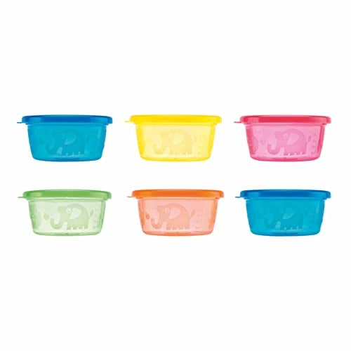 Nuby - Pots pour encas - Pots de conservation pour bébé - Sans BPA - 6 pièces - 300 ml - 3+ mois