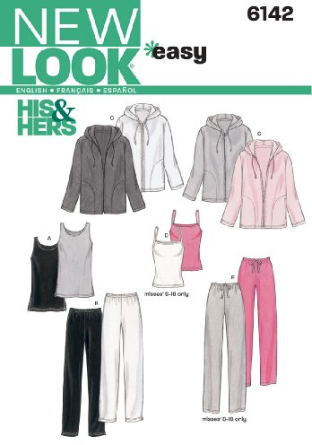 New Look Sewing Pattern 6142 Miss/Men Separates, white, A