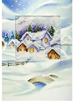 Orchidea Winter Homestead Card Cross Stitch Kit