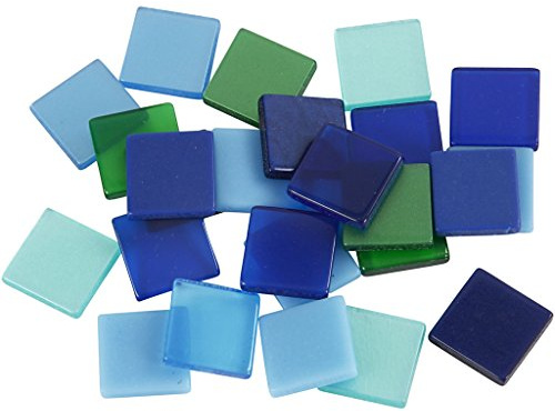 Mini Mosaic, size 10x10 mm, blue/green harmony, 25 g