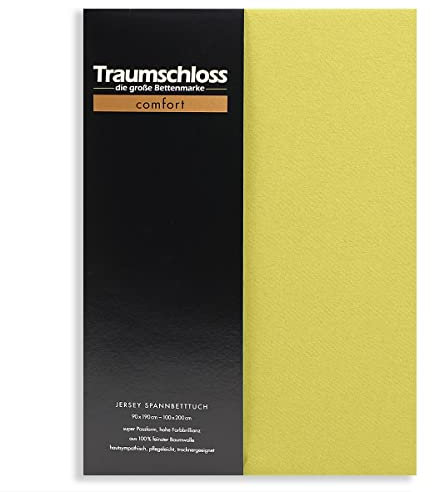 Traumschloss Spannbetttuch »Comfort« 100% Baumwolle | Edel-Jersey | bügelfrei | moos | 140-160x200cm